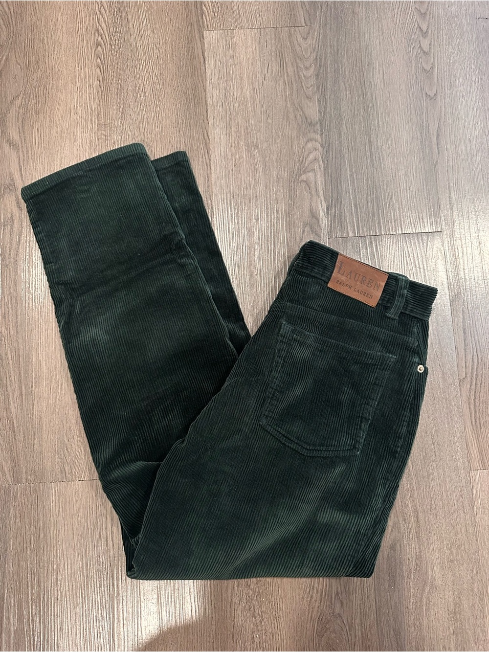 Lauren Ralph Lauren Dark Green Corduroy straight leg pants
